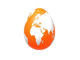 egg world in orange - europe, africa, asia