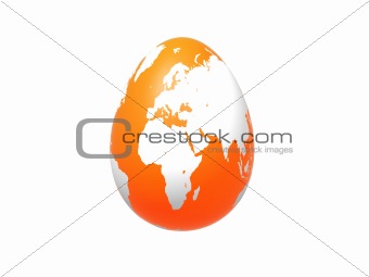 egg world in orange - europe, africa, asia