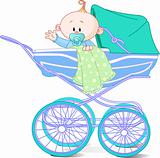 Baby boy in carriage