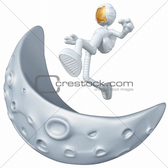 Astronaut Jumping Over The Moon
