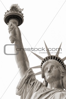 statue of liberty over white