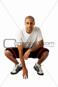 Crouching Sporty guy