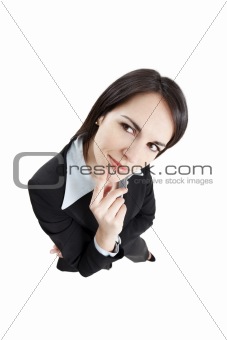pensive business woman