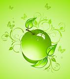 Green apple, vector illustration 