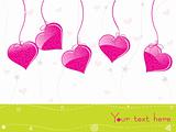 hanging pink heart with white background