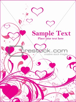 pink swirl design card