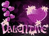 purple color valentine card with flower