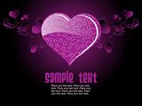 purple color background with heart text