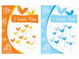 two balloons design love card





