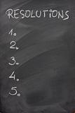 list of resolutions on a blackboard