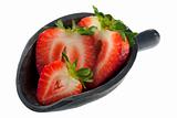 scoop of sliced strawberries