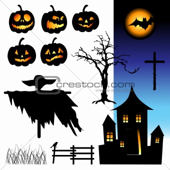 Halloween night, elements for your design