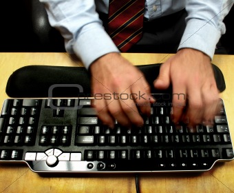 Typing On Keyboard
