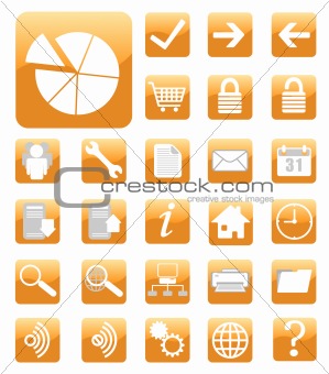 orange website and internet icon