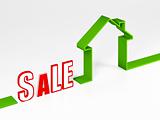 image 3d of green eco sale  house metaphor background