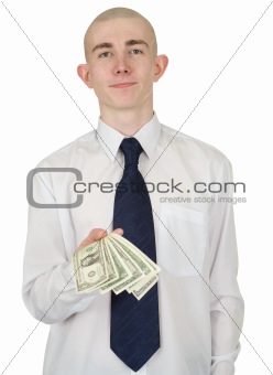 Man with money in a hand