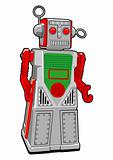 Tin Toy Robot in Vector