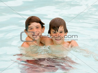 Boys Having a Fun Time at the Pool