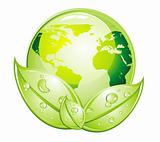 Green Glossy World Icon