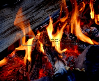 Campfire with Hot Coals