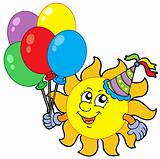 Party sun with balloons