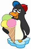 Penguin with ice cream