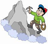 Rock climber on mountain