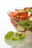 Kiwi slices and fruit salad