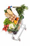Healthy food in shopping cart