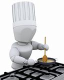 chef cooking at burner