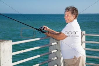 Senior Lady Fishing
