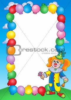 Party invitation frame with clown 1