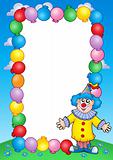 Party invitation frame with clown 2