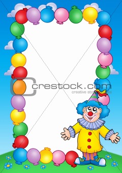 Party invitation frame with clown 2