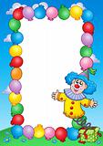 Party invitation frame with clown 3