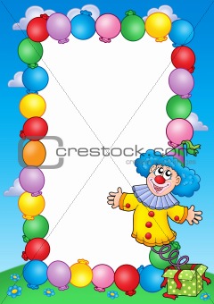 Party invitation frame with clown 3