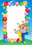 Party invitation frame with clown 4