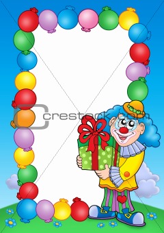 Party invitation frame with clown 5