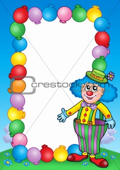 Party invitation frame with clown 7