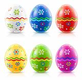 easter eggs with traditional ornament