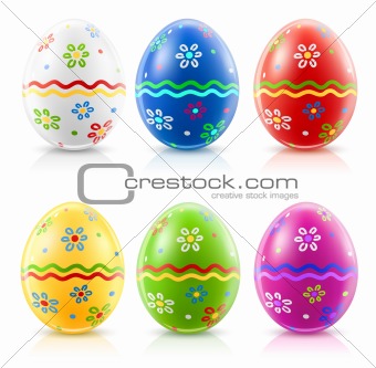 easter eggs with traditional ornament