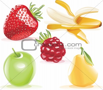 Vector fruits icon set