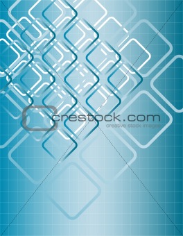 Illustration of blue background with blue and white polygon