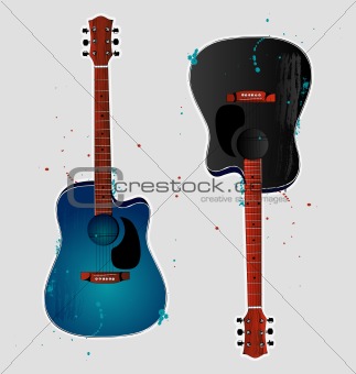 vector guitar six strings, music instrument