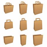 Set of brown product / shopping bags