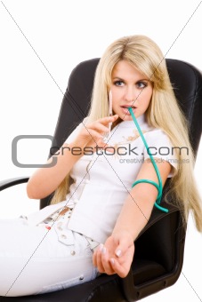 girl with syringe