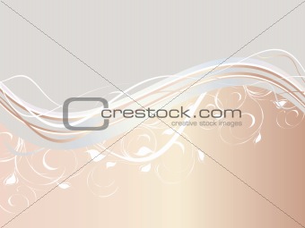 Abstract waves with floral ornament