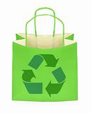 shopping bag with recycle symbol