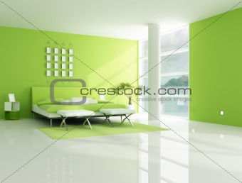 contemporary  green bedroom