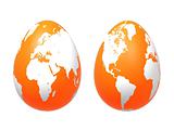 two 3d eggs world in orange